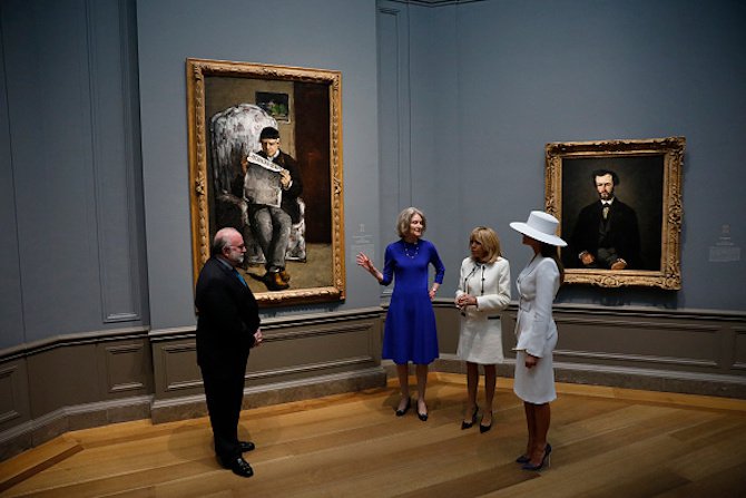 Първите дами Тръмп и Макрон разгледаха творби на Сезан в Националната художествена галерия във Вашингтон