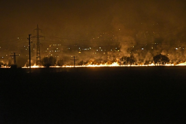 Пожар във Световрачане обгази София, изгоря и гробището