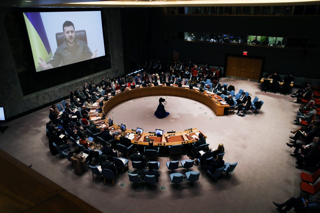 Пред Съвета за сигурност на ООН Зеленски призова Русия да бъде държана за отговорна за военните престъпления в Украйна