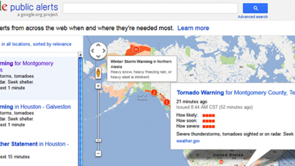 Google ще съобщава за природни стихии