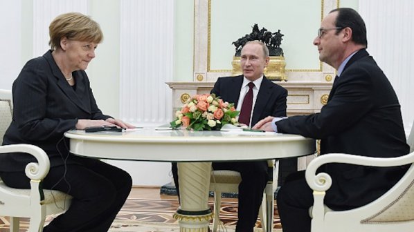 Преговорите между Меркел, Оланд и Путин завършиха, в неделя се чуват по телефона