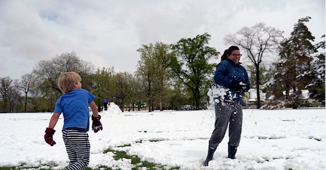 Пролетен сняг изненада жителите на седем американски щата