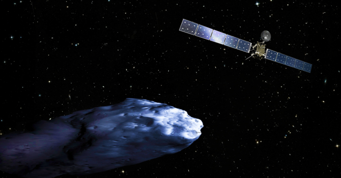 Сондата Rosetta откри изпускащи пара дупки и парчета лед върху кометата 67Р