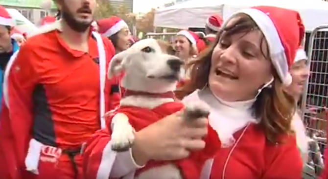 10 000 Дядо Коледовци тичаха из Мадрид (видео)