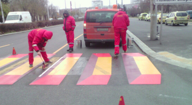 Бургас има вече триизмерна пешеходна пътека (снимка)