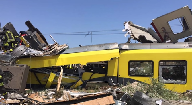 Вероятната причина за влаковата катастрофа в Италия е сигналната система (видео)