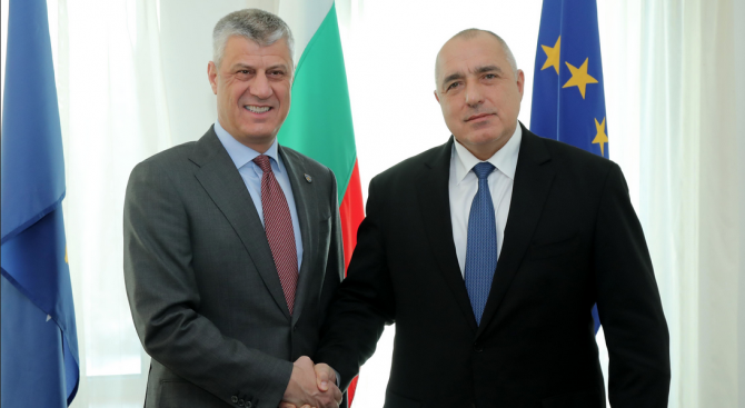 Бойко Борисов разговаря с президента на Косово Хашим Тачи