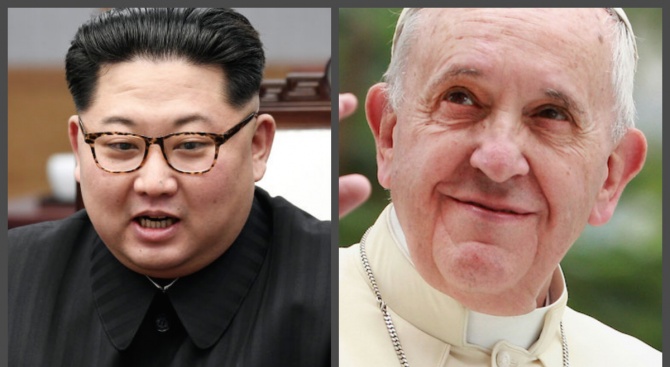 Ким Чен-ун кани папа Франциск в Пхенян