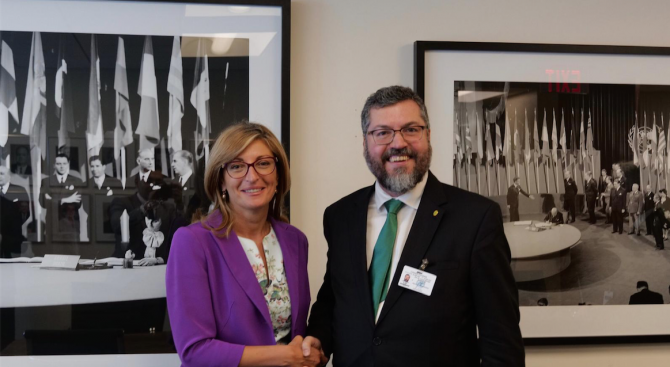 Екатерина Захариева се срещна с министъра на външните работи на Бразилия