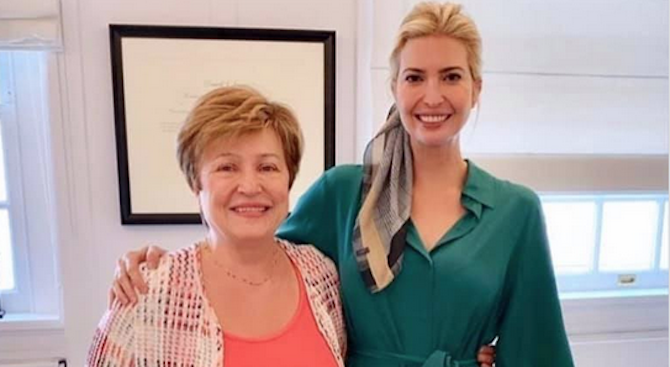 Иванка Тръмп поздрави Кристалина Георгиева за новия ѝ пост в МВФ