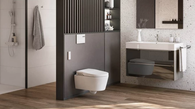 Стенните окачени тоалетни чинии имат редица предимства по изчистен дизайн на