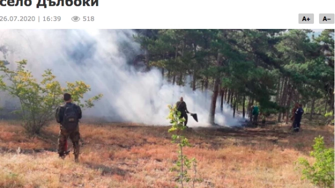 Пожарът между селата в община Харманли Шишманово Българин и Овчарово