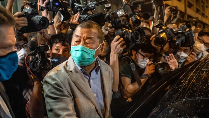 Хонконгският медиен магнат Джими Лай който вчера беше арестуван при