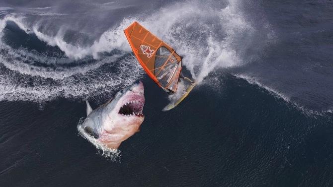 Мъж атакува бяла акула и я удари за да спаси