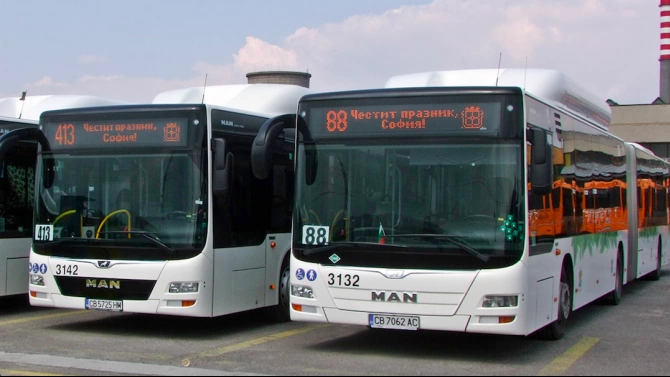 Новите автобуси МАН на Столичния автотранспорт ще се движат днес с