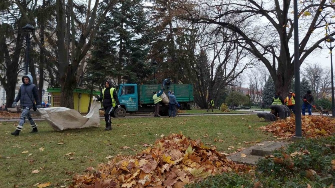 Екипи почистват активно листата и шахтите по уличната мрежа в Русе
