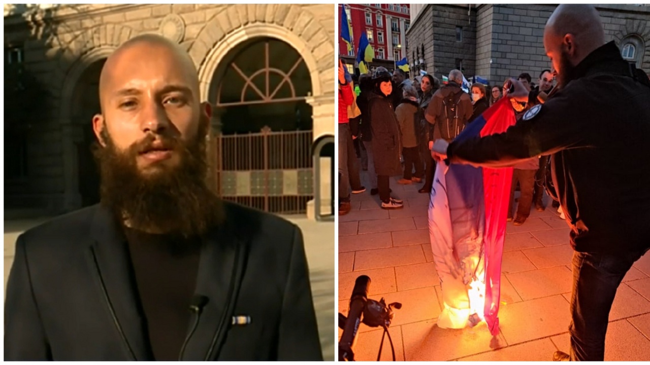 Мъжът, запалил руското знаме в София: Твърдо заставам зад постъпката си
